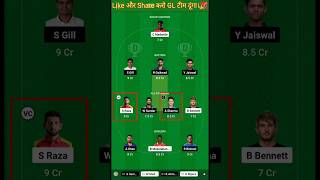 IndvsZim Dream11 GL Winning Team 🎉 shorts cricket [upl. by Noffihc590]