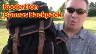 Koolertron Backpack Review Canvas w Leather Trim [upl. by Ihsakat]