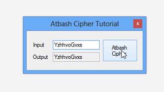 Atbash Cipher Encryption in VB 2015 [upl. by Ahsemad130]