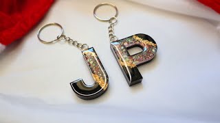 DIY Epoxy Resin Craft and Accessories for Beginners  Resin Letter keychains  Alphabet Keychain [upl. by Schmitz]