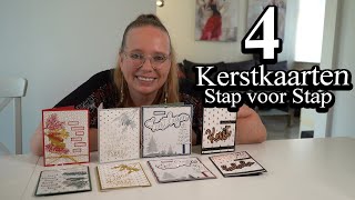 4 Kerstkaarten maken met Studiolight  foiled en glitter [upl. by Yecal]