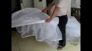 How to fold a hoop skirt crinoline petticoat 1 [upl. by Annadiana154]