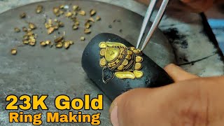 23K Gold Ring Design Making  Gold Making Process [upl. by Gile]