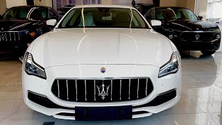 New Maserati Quattroporte 4 Seats White Color  Sport car sedan [upl. by Tamah10]