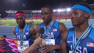 IAAFBTC World Relays Bahamas 2017  4X100m men Final Team USA Gold [upl. by Kliman]