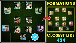 How To get closest Formations to 424 in eFootball 2024 mobile 😍  eFootball Best Formations [upl. by Maddocks]