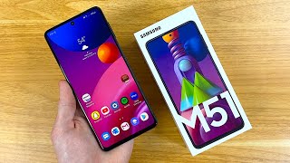 Samsung Galaxy M51 Unboxing First Impressions amp Battery Test [upl. by Nazar650]