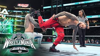 Jey Uso vs Jimmy Uso WrestleMania XL Saturday highlights [upl. by Aimac]