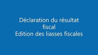 15 Déclaration du résultat fiscal  phase dédition des tableaux de la liasse fiscale [upl. by Magocsi]