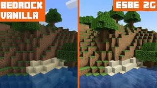 Bedrock Vanilla vs ESBE 2G  Shader Comparison bedrockwindows edition [upl. by Noslen]