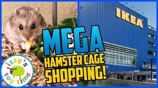 Shopping for a MEGA HAMSTER HABITAT Izzys Toy Time Adopted Hamster and Toys [upl. by Ecnerewal]