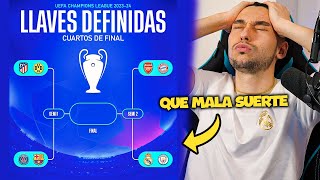 REACCIONANDO al SORTEO de CUARTOS y SEMIS de la CHAMPIONS LEAGUE QUE MAL [upl. by Gnol]