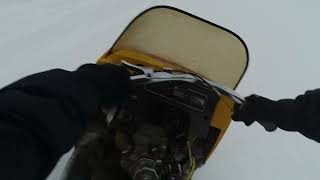 Modded 4 stroke 420cc in a vintage Skidoo Olympique [upl. by Bathesda]