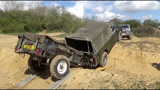 The LRO Straightline Challenge offroading with a Land Rover Series III and Sankey trailer [upl. by Alletniuq525]