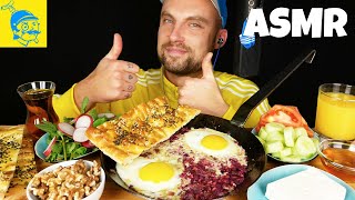 ASMR persisches Frühstück essen 💛💙 ASMR Deutsch  GFASMR [upl. by Aihsemek]