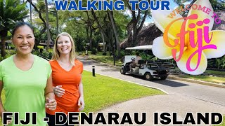 Walking from Hilton Fiji Resort to Denarau Marina  Walking Tour Take Off amp Wander [upl. by Eelyac]