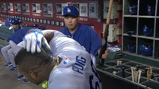 Yasiel Puig and HyunJin Ryu DUKE IT OUT in the dugout [upl. by Strander]