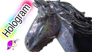 Hologram Rainbow Schleich Mare Horse Custom with Holographic Color Change Spaz Stix Spray Paint [upl. by Suirtimid]