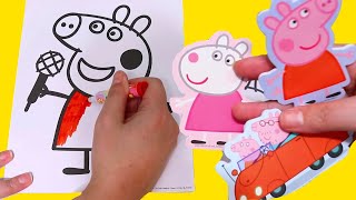 Coloring Peppa Pig Activity Pages Family Fun Activities for Kids 💖 Sniffycat [upl. by Paehpos]