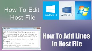 How to Edit Host file in A Minute  Add Lines In Host File  Win 7810  HD [upl. by Fagen761]