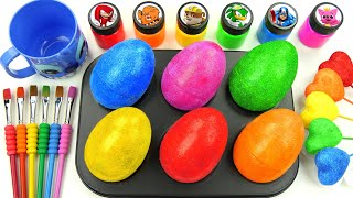 Oddly Satisfying Video  How i Make Color EGGS From Glitter Rainbow Hearts amp Cutting ASMR [upl. by Ledniahs]