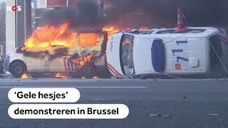 BRUSSEL Protest gele hesjes escaleert [upl. by Massey]