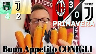 😂😂SASSUOLO•JUVE 42🤣🤣e MILAN•JUVE 30 Primaverapigliati ste 7 CAROTE 🥕🥕🥕🥕🥕🥕🥕CONIGLIO  Reaction [upl. by Yahsram]