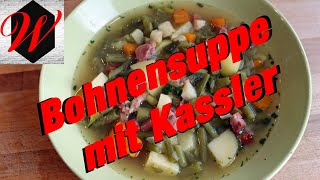 Bohnensuppe mit Kassler lecker und einfach zubereitet  4K Video [upl. by Atteniuq]