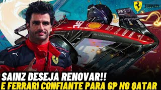 F1 2023  FERRARI COMPETITIVA NO QATAR  SAINZ QUER CONTINUAR EM MARANELLO [upl. by Sirod578]