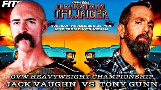 Jack Vaughn vs Tony Gunn OVW Heavyweight Title Match 11212023 [upl. by Yrian830]