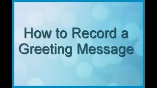 Panasonic  Telephones  Function  How to record a Greeting Message [upl. by Nibur]