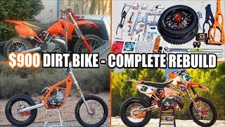 900 dirt bike KTM 250SX complete rebuild  time lapse [upl. by Enehs954]