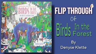 Adult Coloring  Flip through of Birds in the Forest by Denyse Klette [upl. by Mori]