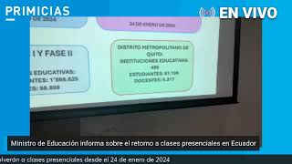 PRIMICIAS EN DIRECTO  Retorno a clases presenciales [upl. by Keithley]