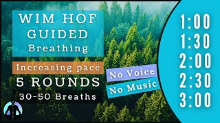 WIM HOF Guided Breathing  30 to 50 Breaths 5 Rounds Increasing Pace  To 300min No Voice No Music [upl. by Debbie]