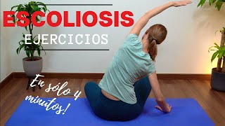 ESCOLIOSIS Ejercicios Efectivos para Mejorar Tu Espalda 4 Minutos al Día [upl. by Temme]