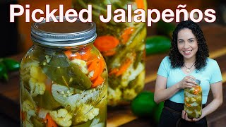 DELICIOUS Pickled Jalapeños  Jalapenos en escabeche  Mexican Food  Villa Cocina [upl. by Tennies]