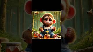 Monkey eat the honey viralvideo2024 babymonk cute [upl. by Nissensohn]