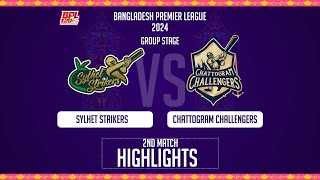 Chattogram Challengers vs Sylhet Strikers  2nd Match  Highlights  Season 10  BPL 2024 [upl. by Alexei]