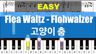 Piano Tutorial Flea Waltz  Flohwalzer Piano EASY 고양이 춤 Piano Sheet Easy Tutorial [upl. by Alicia13]