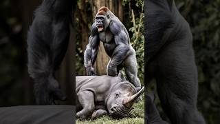 Gorilla vs animals lionchimpanzeetigerelephantpythonrhino gorilla shorts stronger [upl. by Cowley]