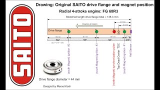 SAITO FG 60R3 Drive flangeIgnition systemTiming diagramFiring order  by Marcel Koch Collection [upl. by Kcirre]