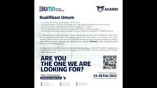 Lowongan Kerja BUMN PT ASABRI khusus Fresh Graduate lokerbumn lokerhariini lokerharian asabri [upl. by Nanaek]