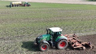 FENDT 828 mit ANNABURGER Fass amp FENDT 936 mit Bottmersdorfer Grubber  4K [upl. by Htaek]