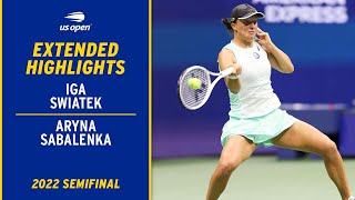 Iga Swiatek vs Aryna Sabalenka Extended Highlights  2022 US Open Semifinal [upl. by Idnyc]