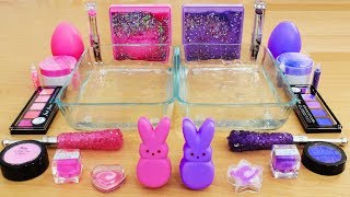 Pink vs Purple  Mixing Makeup Eyeshadow Into Slime Special Series 62 Satisfying Slime Video [upl. by Lodi]