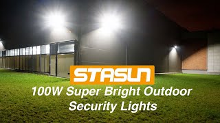 STASUN  100W LED Flood Light IP65 Waterproof Outdoor Wall Lighting for Yard Street Warehouse [upl. by Leiser]