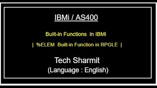 IBMi AS400  Elem Builtin function  built in functions rpgle  as400 for beginners in English [upl. by Cedric621]