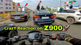 Crazy PUBLIC 😍 REACTIONS on Z900 🚀 in Republic Day 🇮🇳 Ride [upl. by Enitsrik]