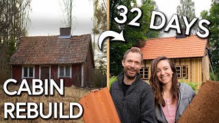 TIMELAPSE  Epic Rebuild of Abandoned OffGrid Cabin [upl. by Aihsram]